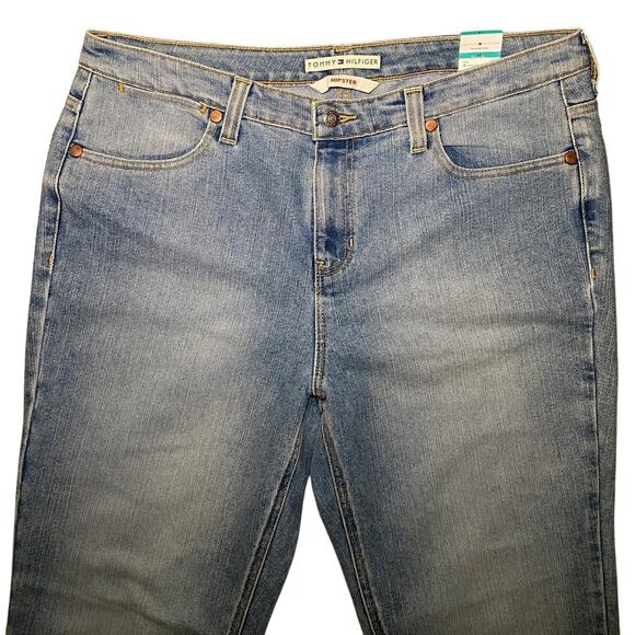 Tommy Hilfiger - Light Wash Cuffed Hipster Jeans - Size 16 - Picture 4 of 16